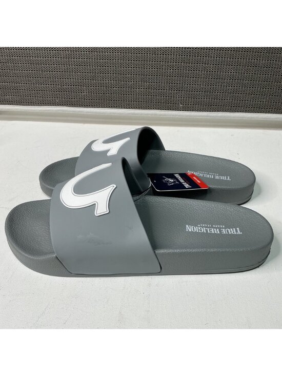 True Religion Mens Slides Gray Logo Size 9 Casual Slip-On Sandals main image 7